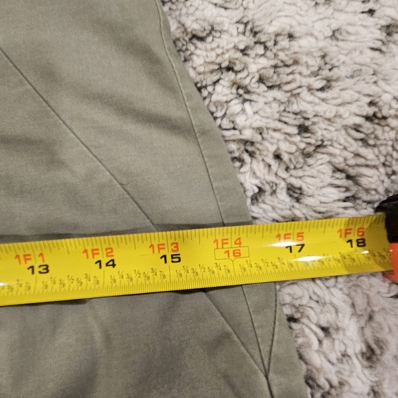 H&M SZ 6 V-Neck Light Army Green Sleeveless Shift Midi Dress Back Slit & Zipper - Picture 10 of 12